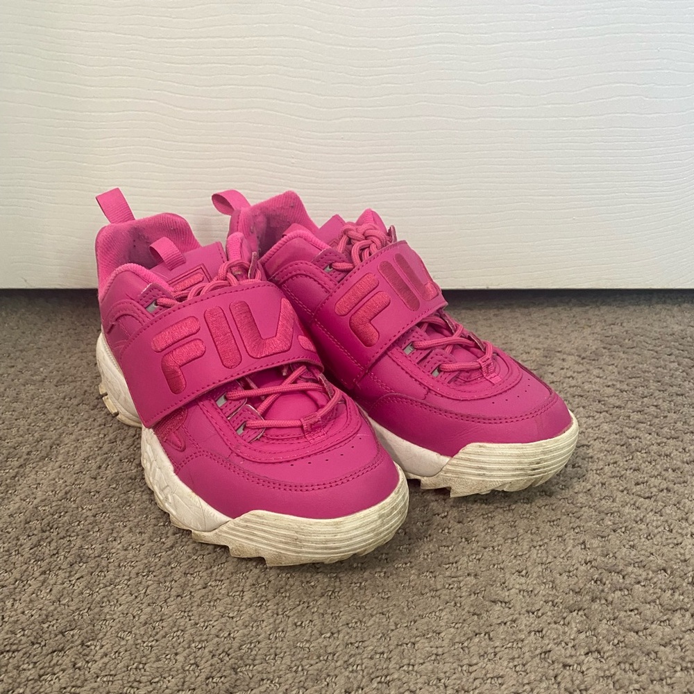 Hot Pink Chunky FILA Sneakers
